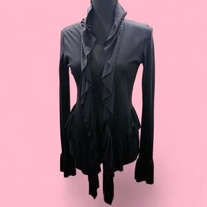 100% Pima Cotton Women’s Black Knit Cardigan Small